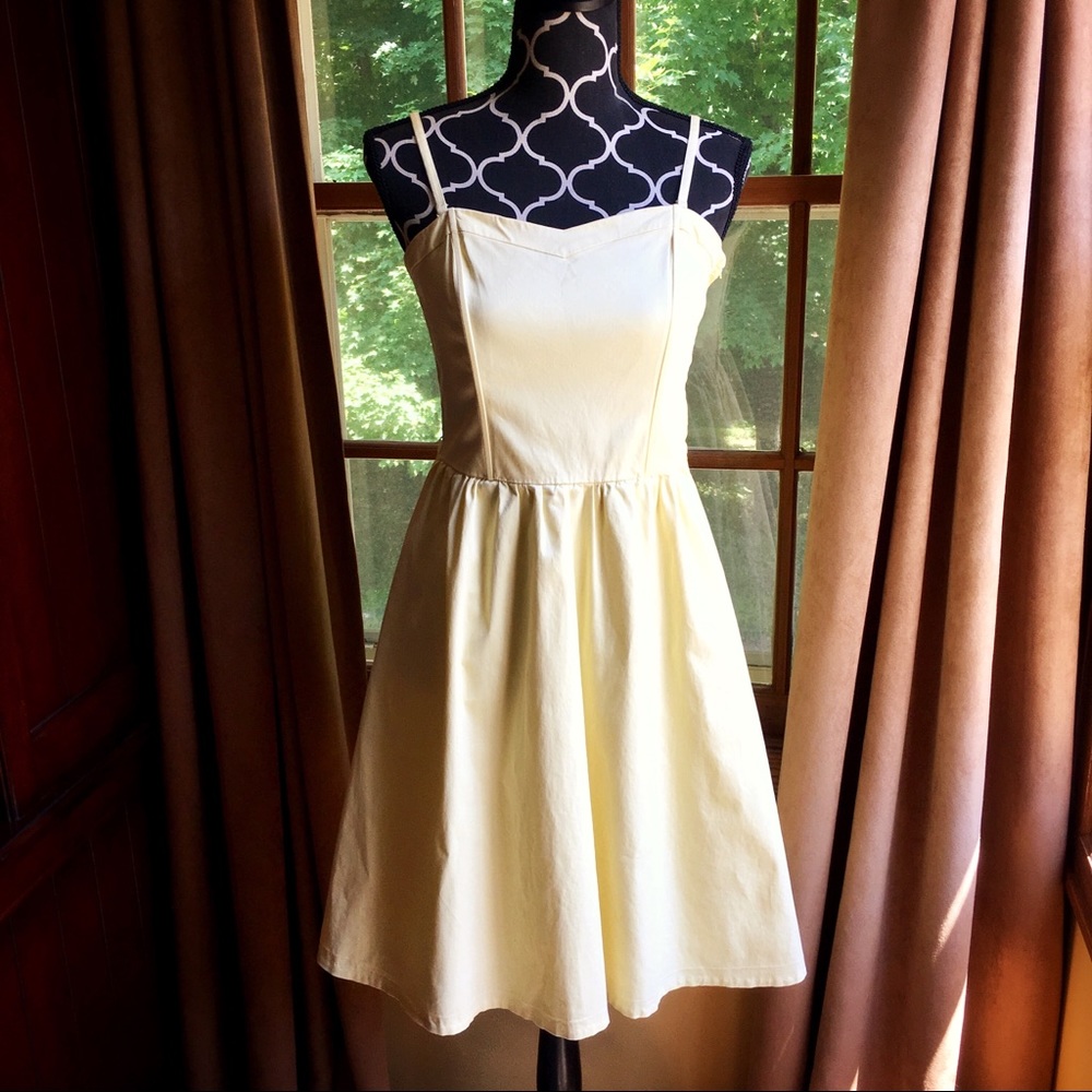 Creamy yellow retro sundress